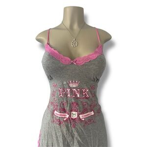 PINK Victoria's Secret Gray and Pink Chemise